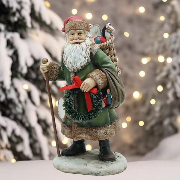 Santa Holding Walking Stick